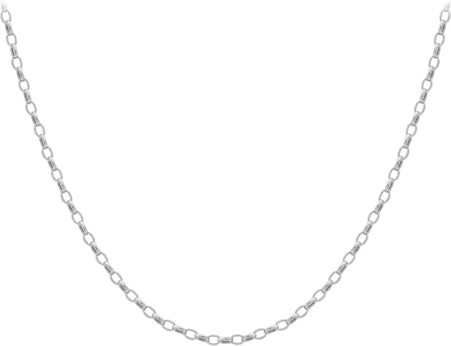 9ct White Gold 130 Oval Belcher Chain