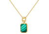 Gold Plated Sterling Silver Silver Octagon Malachite Pendant
