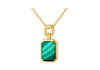 Gold Plated Sterling Silver Silver Octagon Malachite Pendant