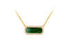 Yellow Gold Plated Sterling Silver Cuboid Malachite Zirconia Pendant