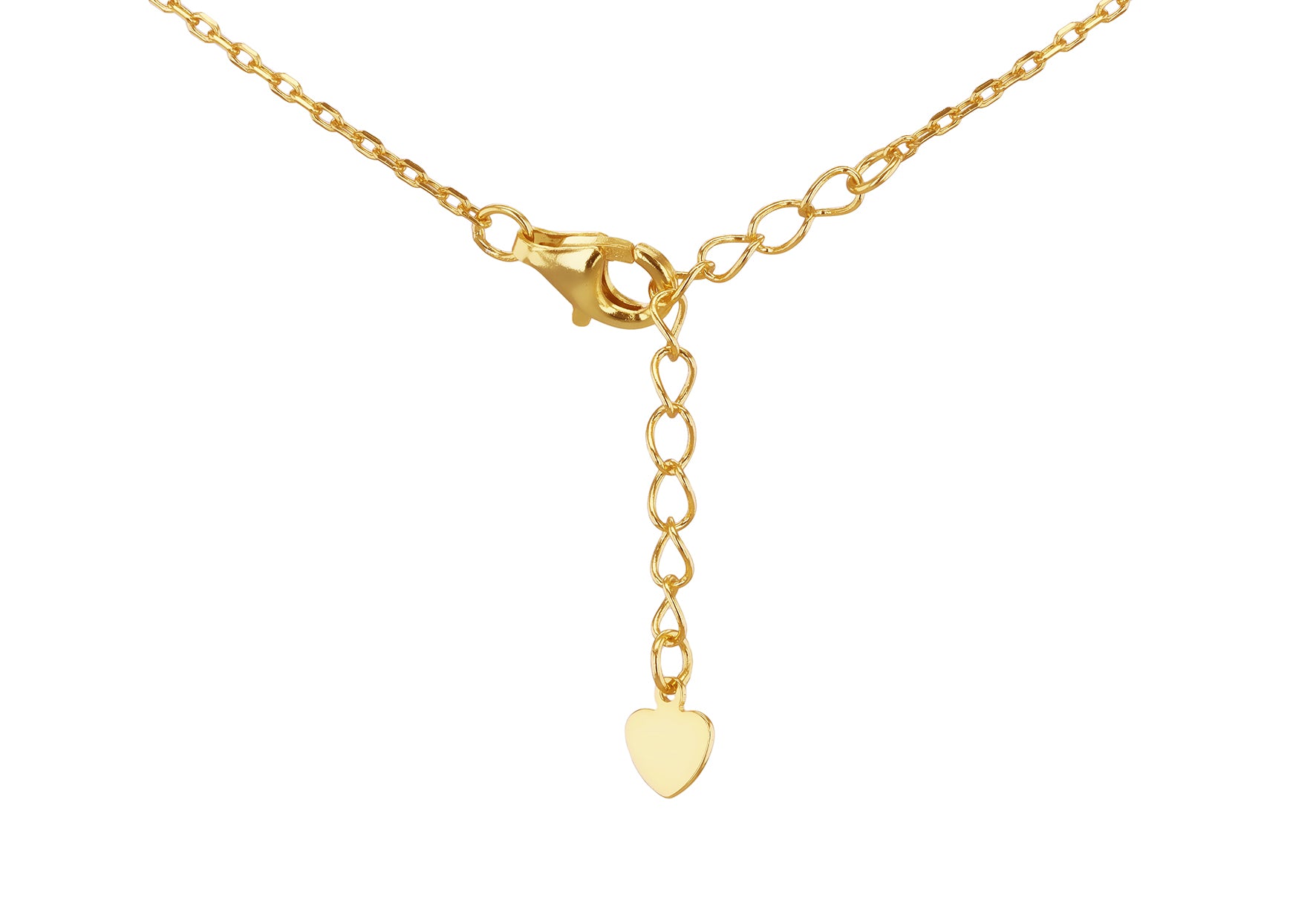 Gold Plated Sterling Silver Hex Heart Malachite Zirconia Pendant