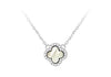 Sterling Silver Mother Of Pearl Clover Zirconia Pendant