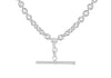 Sterling Silver T-Bar Belcher Chain Albert Clasp Necklace