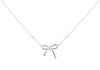 Sterling Silver Bow 0.005ct Diamond Set Necklace