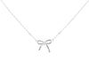 Sterling Silver Bow 0.005ct Diamond Set Necklace