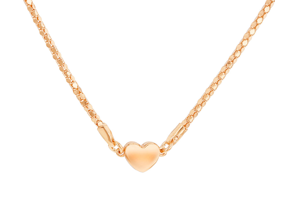 Rose Gold Plated Sterling Silver Magnetic Heart Popcorn Chain Necklace
