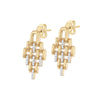 Gold Plated Geometric Link 0.18ct Diamond Drop Earrings