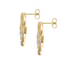 Gold Plated Geometric Link 0.18ct Diamond Drop Earrings