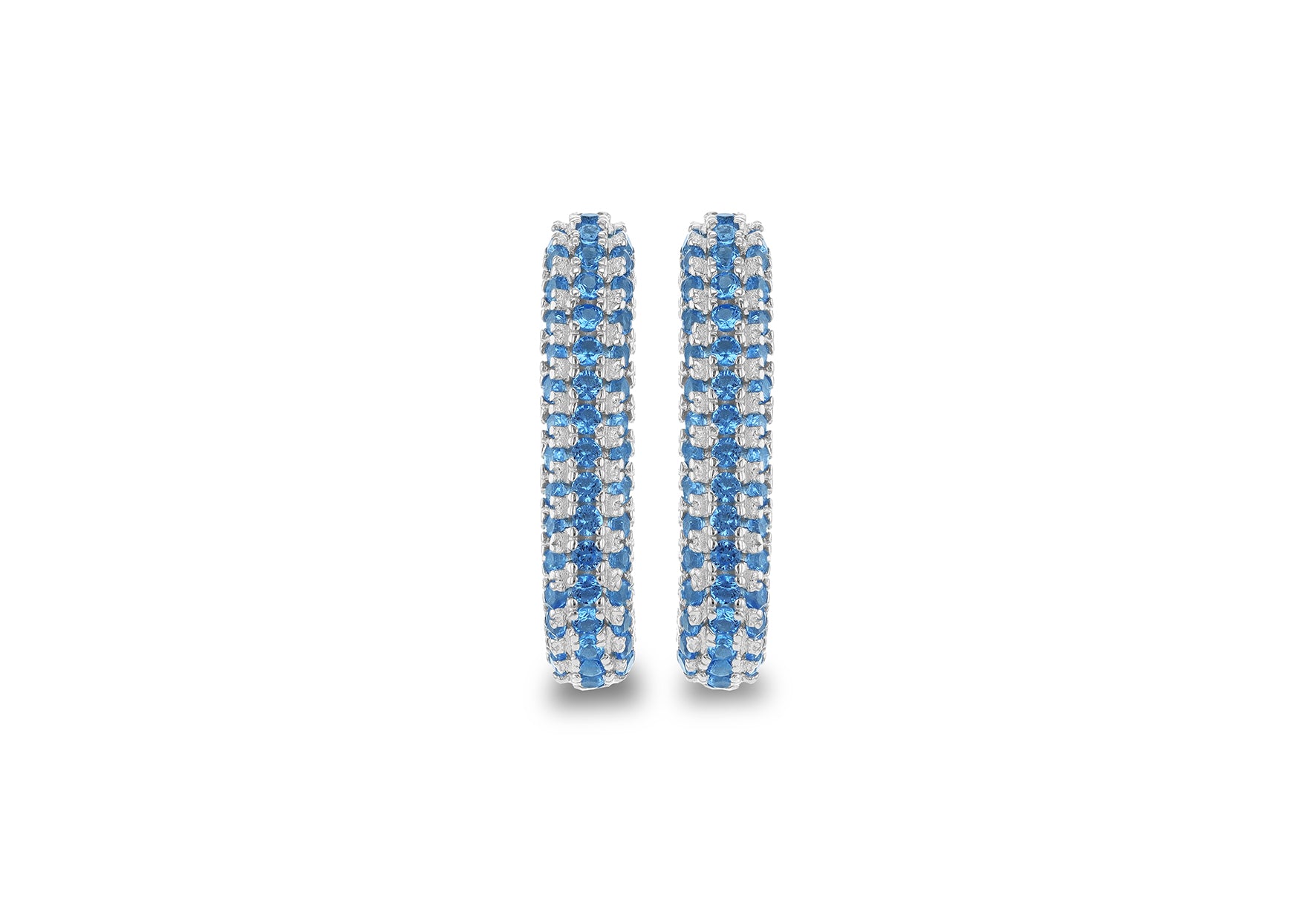 Sterling Silver Sky Blue Zirconia Box Earrings