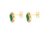 Yellow Gold Plated Sterling Silver Malachite Clover Stud Earrings