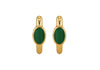 Yellow Gold Plated Sterling Silver Malachite Huggy Earrings