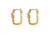 Yellow Gold Plated Sterling Silver Heart Malachite & White Zirconia Earrings