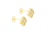 Gold Plated Sterling Silver Rainbow Clover White Zirconia Stud Earrings