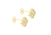 Gold Plated Silver Mother Of Pearl Clover & White Zirconia Stud Earrings