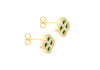 Gold Plated Silver Mother Of Pearl Clover & White Zirconia Stud Earrings