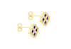 Gold Plated Silver Blue Lazurite Clover & White Zirconia Stud Earrings