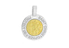 Sterling Silver Two-Tone 'Protect Us' St Christopher Pendant