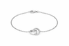 Sterling Silver Rhodium Plated Double Linked Rings Bracelet