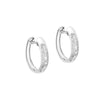 9ct White Gold 0.05ct Pave Set Diamond Huggy Earrings