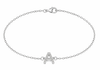 Sterling Silver Rhodium Plated Zirconia 'A' Initial Bracelet