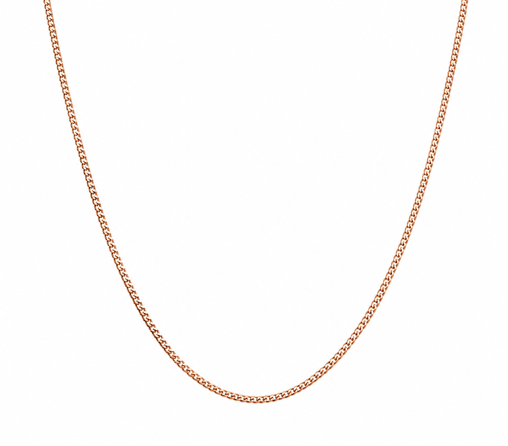 9ct Rose Gold 40 Diamond Cut Curb Chain