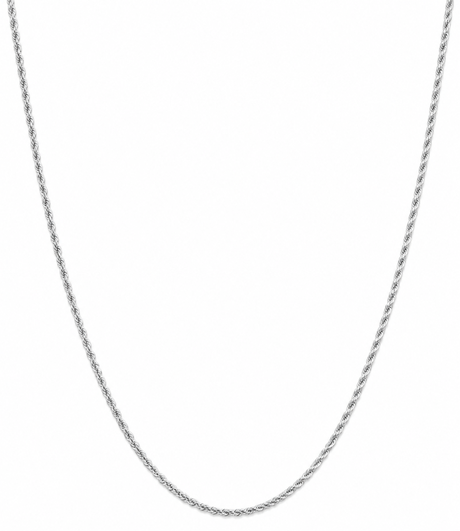 9ct White Gold 60 Diamond Cut Rope Chain