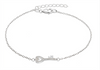 Sterling Silver Zirconia Key Adjustable Bracelet