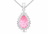 Pink Radiance Sterling Silver & White Zirconia Cluster Teardrop Pendant