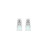 9ct White Gold 0.05ct Diamond & Aquamarine Stud Earrings