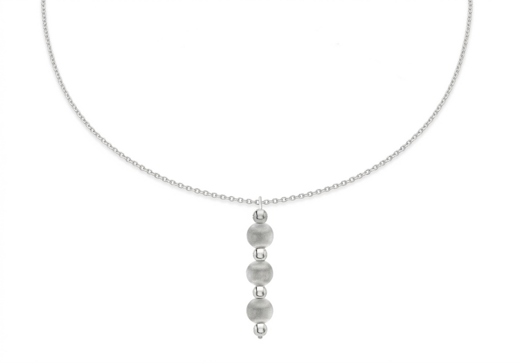 Sterling Silver Ball Graduated Drop Pendant