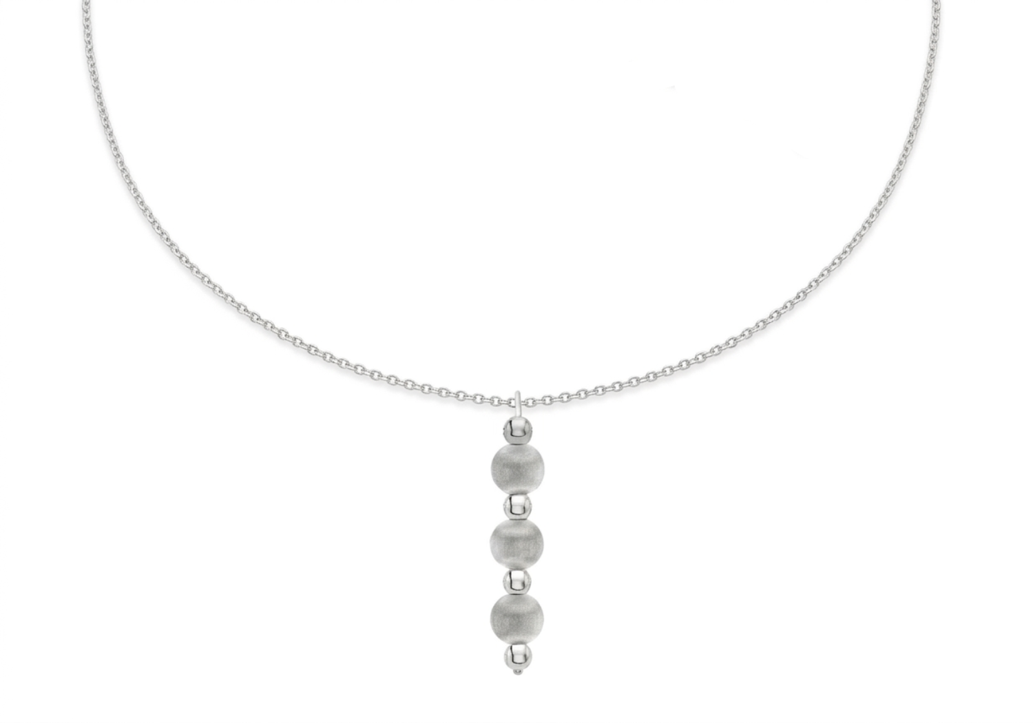Sterling Silver Ball Graduated Drop Pendant