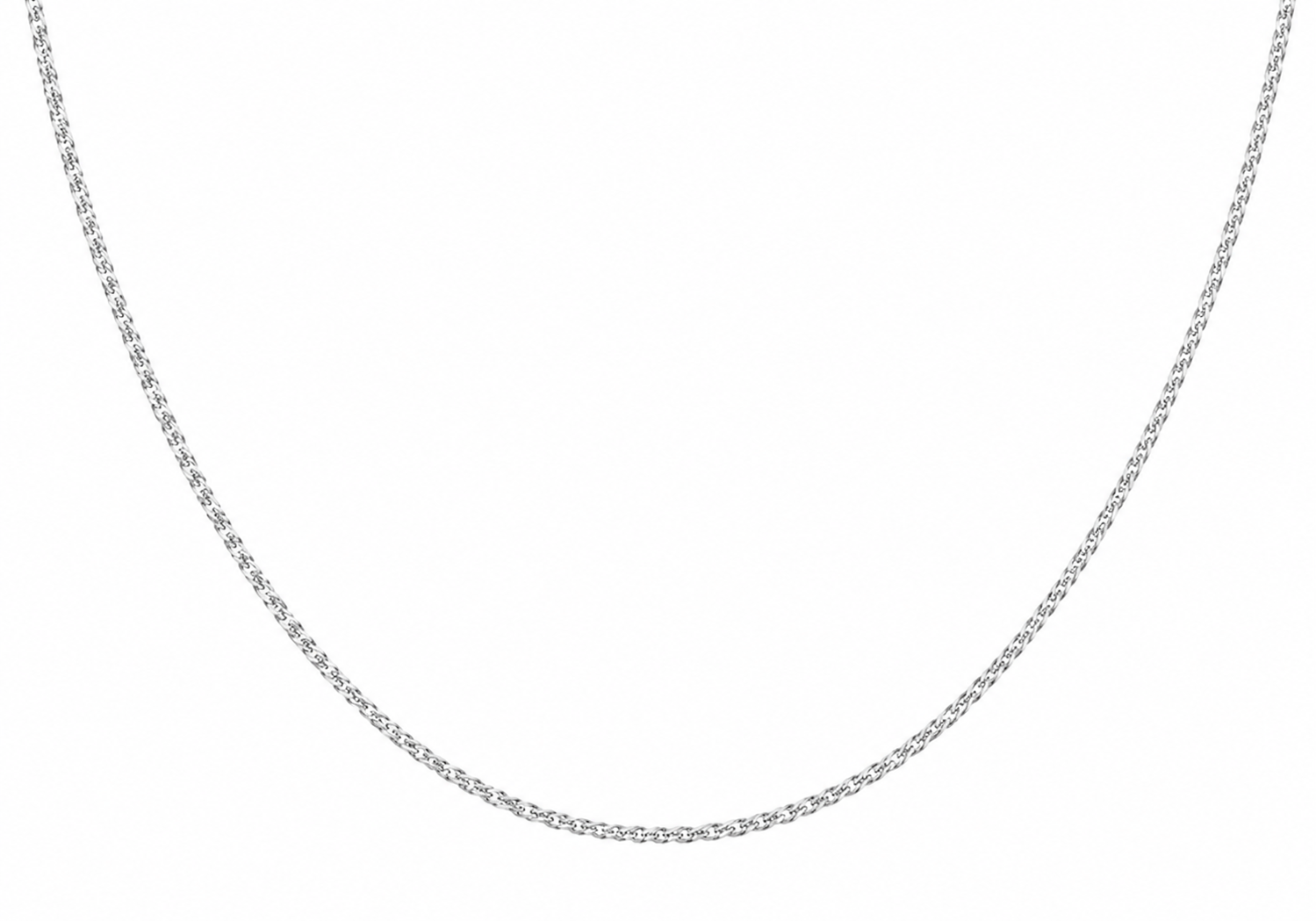 9ct White Gold 20 Twist Slim Curb Chain