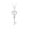 9ct White Gold 0.005ct Diamond Set Key Pendant