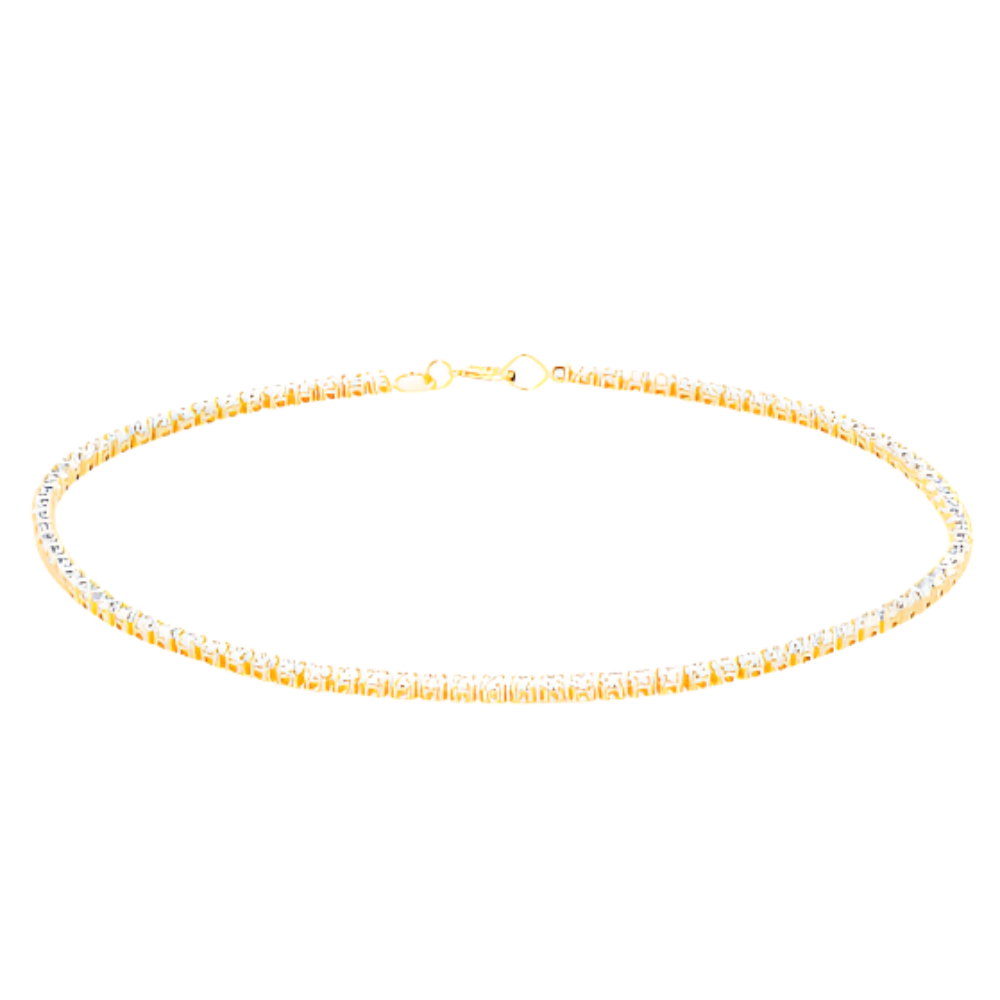 9ct Yellow Gold White Zirconia Tennis Bracelet