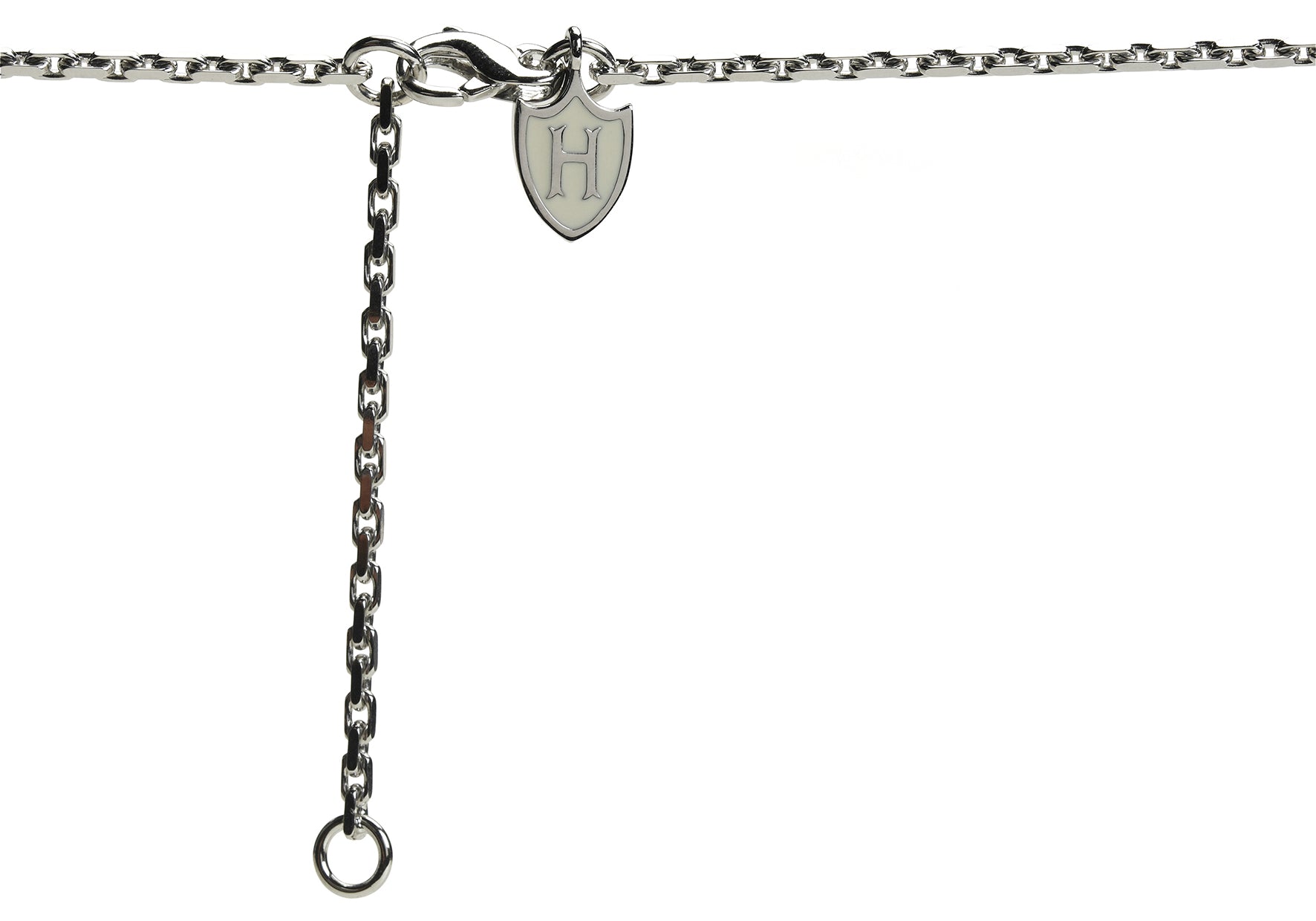 Hoxton London Men's Sterling Silver Pyramid Marasite Set Drop Adjustable Necklace