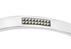 Hoxton London Men's Sterling Silver Pyramid Marasite Set Square Edge uff Bangle
