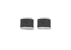 Hoxton London' Men's Sterling Silver Black Zirconia  urve Retangle Cufflinks