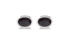 Hoxton London Men's Sterling Silver Ebony Wood Oval Cufflinks