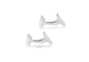 Hoxton London Men's Sterling Silver Ebony Wood Retangle Cufflinks
