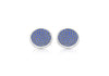 Hoxton London Men's Sterling Silver and Dark Blue Zirconia  Round Cufflinks