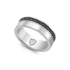 Hoxton London Men's Sterling Silver Black Sapphire Set Ring