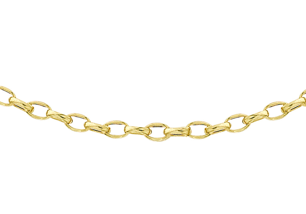 9ct Yellow Gold 80 Diamond Cut Oval Belcher  Chain 41m/16"9