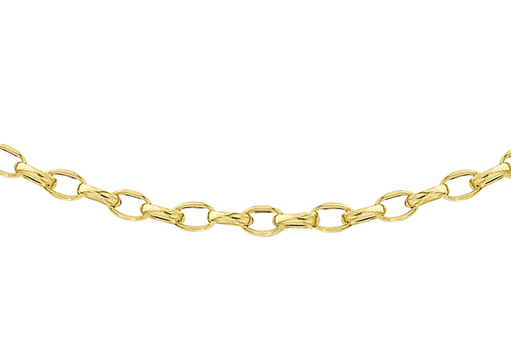 9ct Yellow Gold 80 Diamond Cut Oval Belcher  Chain 41m/16"9