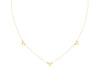 9ct Yellow Gold Triple Heart Charm Box Chain Necklace