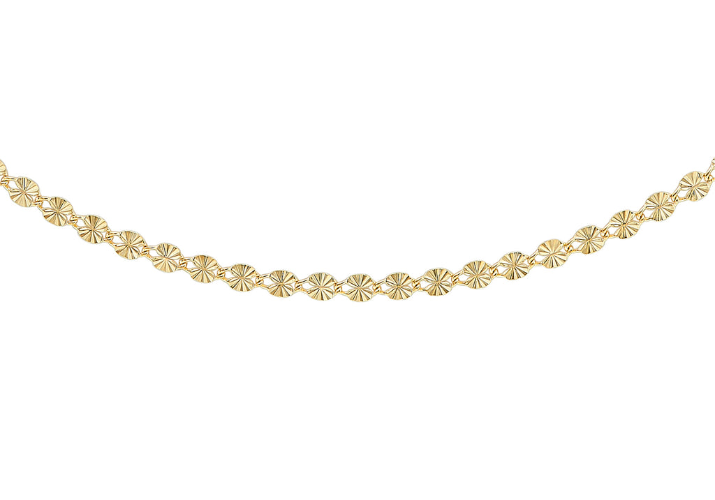 9ct Yellow Gold Diamond Cut Forzatina Chain