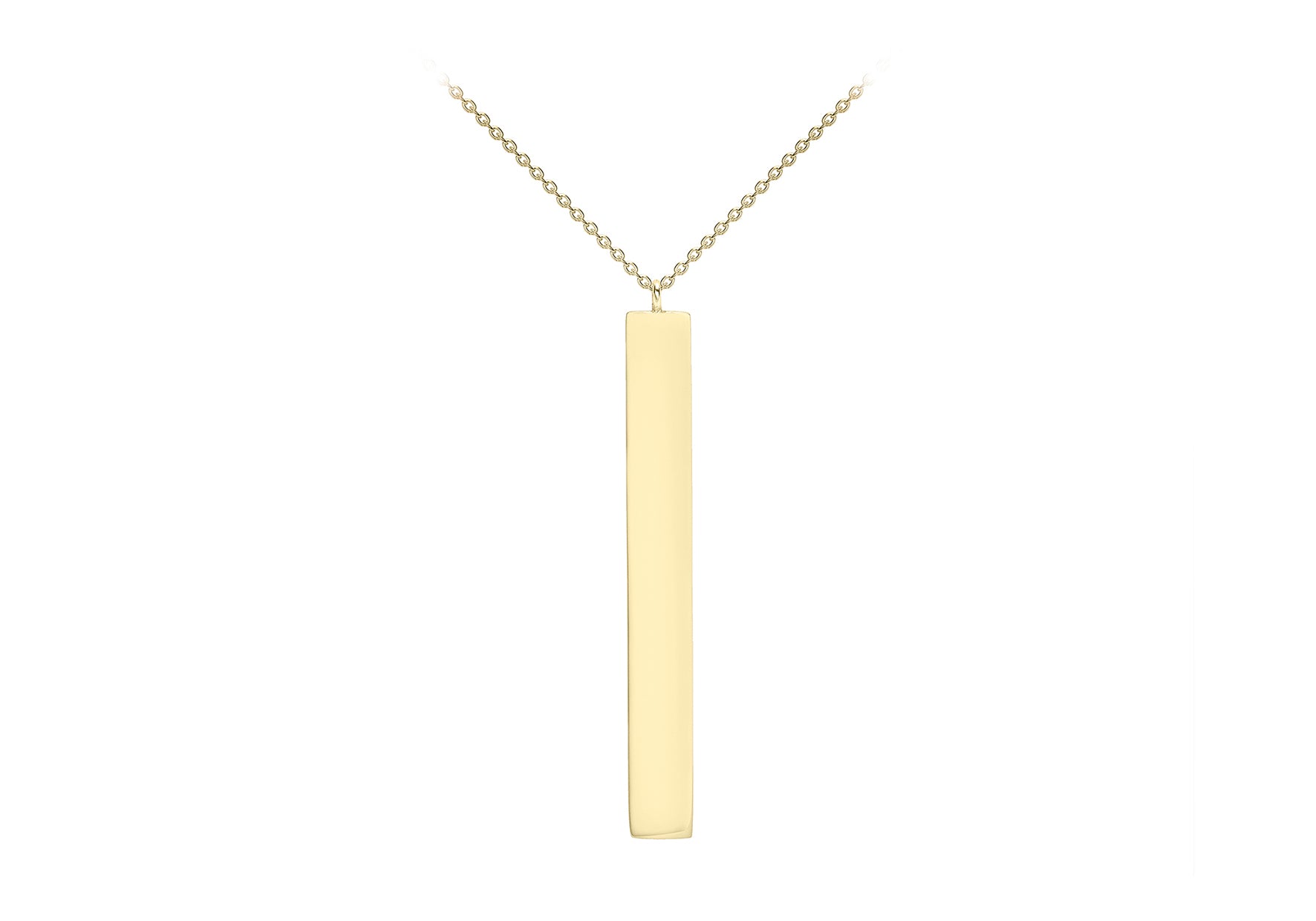 9ct Yellow Gold 4.9mm x 39.7mm Vertial Bar Adjustable Necklace  41m/16"-43m/17"9