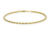9ct Yellow Gold Hollow Rope Bracelet 18m/7"9