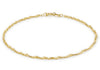 9ct Yellow Gold Diamond Cut Twist Curb Bracelet 18m/7"9