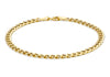9ct Yellow Gold Hollow Flat Curb Bracelet 18m/7"9