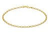 9ct Yellow Gold Hollow Diamond Cut Oval Belcher  Bracelet 19m/7.5"9